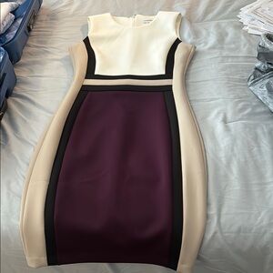 Calvin Klein Cream Bodycon Mini Dress Sleeveless